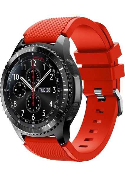 Samsung Watch 22MM Krd-12 Frontıer Silikon Kırmızı Kordon