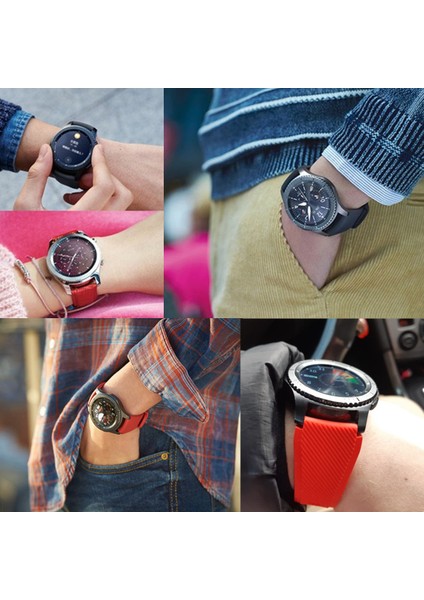 Samsung Watch 22MM Krd-12 Frontıer Silikon Kırmızı Kordon