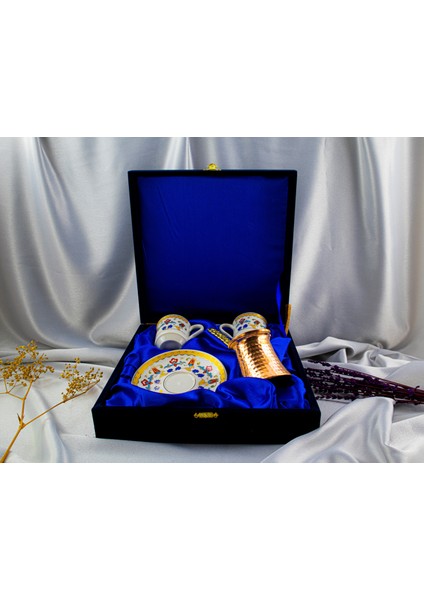 2'li Altın Yaldızlı Cezveli Fincan Takımı