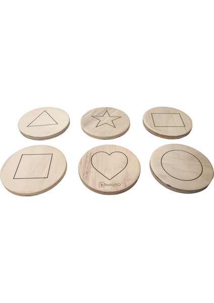 Şekil Baskılı 6 Lı Ahşap Adım Taşı, Denge Taşı ( Step Stone) modelleri