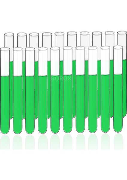 Cam Deney Tüpü (10x100 mm) - 20 Adetlik Set - Isıya Dayanıklı - Hacim: 7 mL
