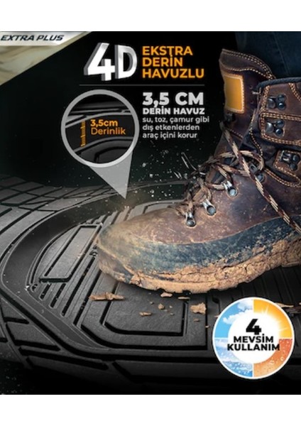Geely Emgrand 4d A+Plus Extra Havuzlu Siyah Oto Paspas