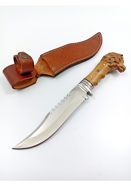 Özel Yapım Aslan Başlı Kamp Bıçağı , Isme Özel Hediye , Outdoor Bıçak