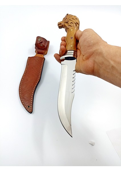 Özel Yapım Aslan Başlı Kamp Bıçağı , Isme Özel Hediye , Outdoor Bıçak modelleri