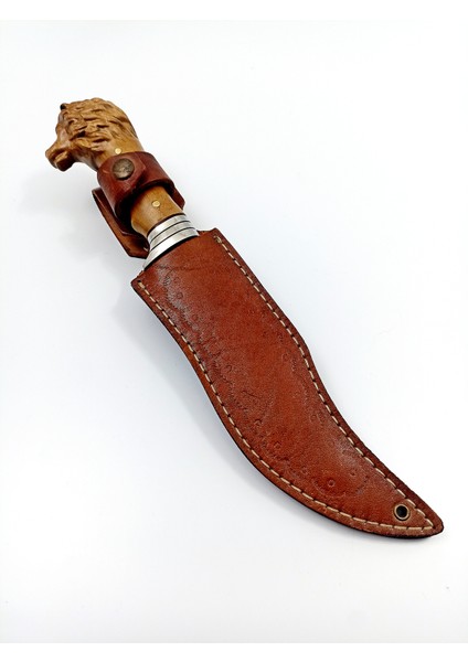 Özel Yapım Aslan Başlı Kamp Bıçağı , Isme Özel Hediye , Outdoor Bıçak fırsatları