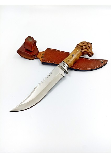 Özel Yapım Aslan Başlı Kamp Bıçağı , Isme Özel Hediye , Outdoor Bıçak indirimleri