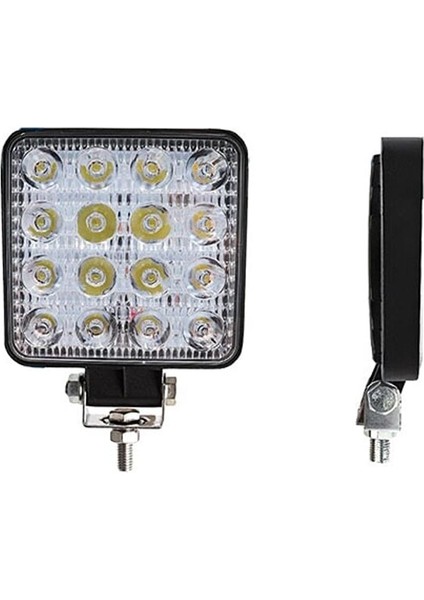 Off Road Kare LED Çalışma Lambası 16 Ledli 12-24V / 48W