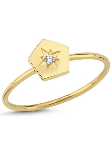 Altın Hegzagonal Kuzey Yıldızı Yüzük fiyatları