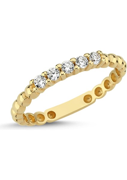 Altın Beştaş Güverse Kalın Yüzük