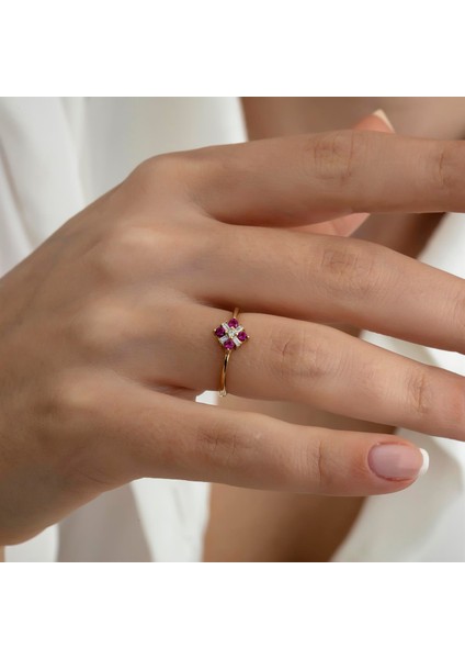 Altın Baget Shine Kombinlenebilir Minimal Yüzük