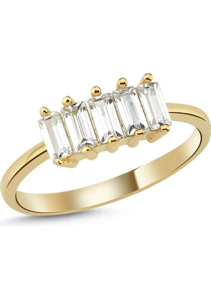 Altın Beş Taş Baget Yüzük fiyatları