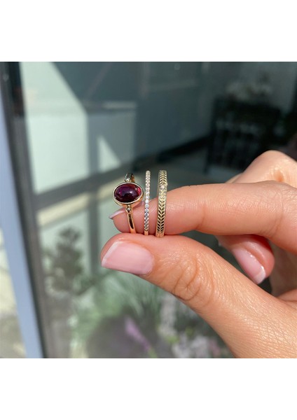 Altın Vintage Garnet Taşlı modelleri