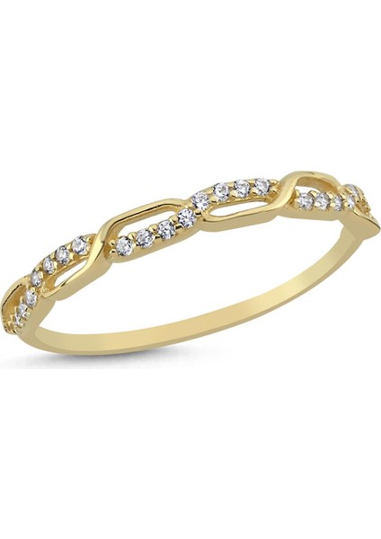 Altın Taşlı Sonsuzluk Kombinlenebilir Minimal Yüzük fiyatları