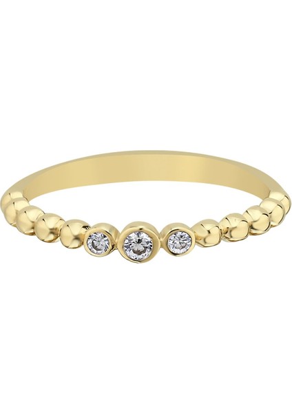 Altın Tria Taşlı Güverse Kombinlenebilir Minimal Yüzük modelleri