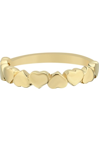 Altın Kalp Kombinlenebilir Minimal Yüzük modelleri