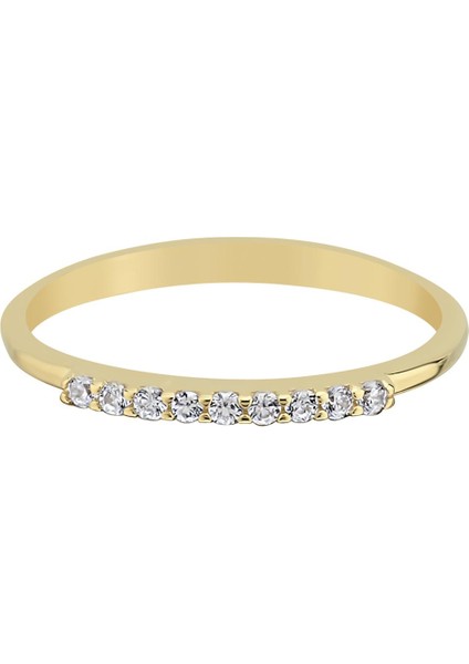 Altın Taşlı Minimal Kombinlenebilir Yüzük modelleri