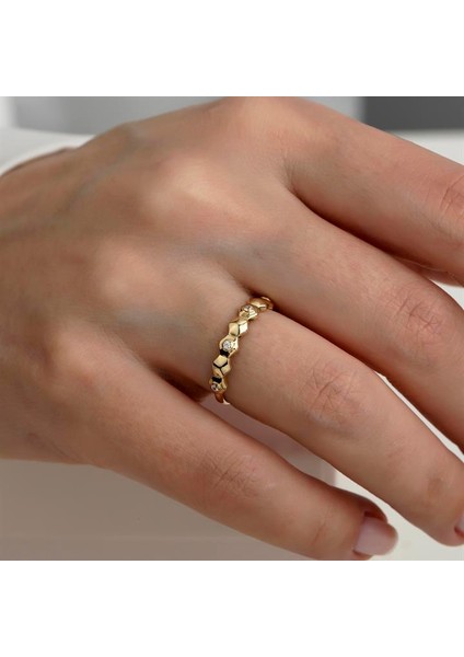 Altın Petite Kombinlenebilir Minimal Yüzük