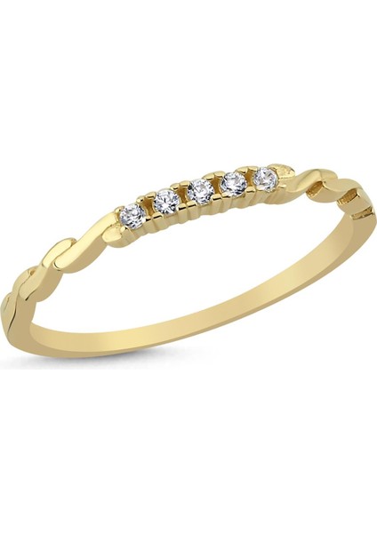 Altın Taşlı Sonsuzluk Kombinlenebilir Minimal Yüzük Ince fiyatları