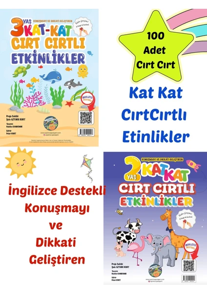 2-3 Yaş Kat Kat Cırt Cırtlı Etkinlik Kitapları - Konuşmayı ve Dikkati Geliştiren