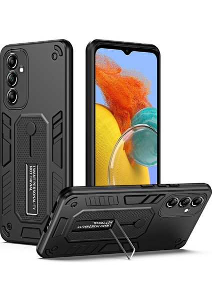 Samsung Galaxy M14 5g Silikon Halka Kayışı Tpu+Pc Telefon Kılıfı Metal Kickstand Cover (Yurt Dışından)