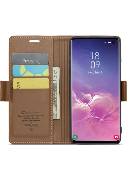 Samsung Galaxy S10 Pu Deri Rfıd Engelleme Kılıfı Cüzdan Stand Telefon Kapağı (Yurt Dışından) fiyatları