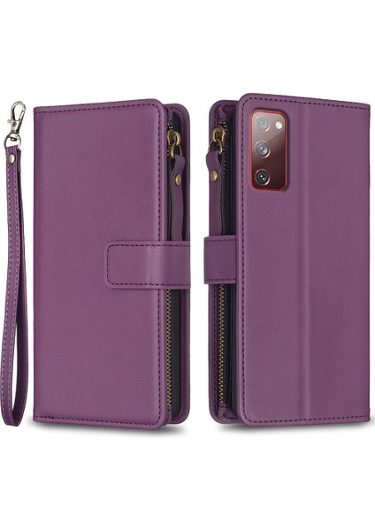 Samsung Galaxy S20 Fe 5G/S20 FE/S20 Fe 2022/S20 Lite Pu Deri Kapak Cüzdan Stand Zippered Telefon Kılıfı (Yurt Dışından)