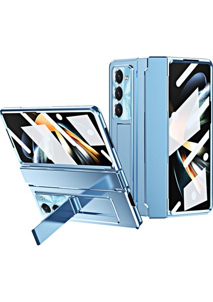 Samsung Galaxy Z Fold5 5g Kickstand Sabit Pc Kılıfı Koruyucu Telefon Kapağı Lens Filmi ve Temperli Cam Ekran Film (Yurt Dışından)
