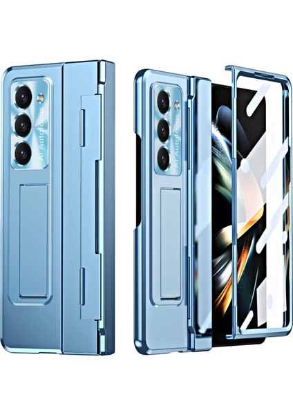 Samsung Galaxy Z Fold5 5g Kickstand Sabit Pc Kılıfı Koruyucu Telefon Kapağı Lens Filmi ve Temperli Cam Ekran Film (Yurt Dışından)