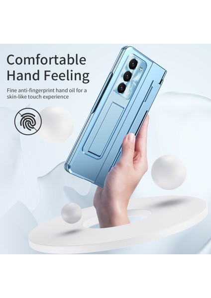 Samsung Galaxy Z Fold5 5g Kickstand Sabit Pc Kılıfı Koruyucu Telefon Kapağı Lens Filmi ve Temperli Cam Ekran Film (Yurt Dışından)
