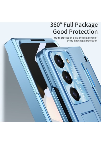 Samsung Galaxy Z Fold5 5g Kickstand Sabit Pc Kılıfı Koruyucu Telefon Kapağı Lens Filmi ve Temperli Cam Ekran Film (Yurt Dışından)