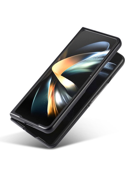 Samsung Galaxy Z Fold5 5g 5g Çizgi Anti-Çizelge Kapağı Pu Deri+Pc Karbon Fiber Doku Katlanır Telefon Kılıfı (Yurt Dışından)