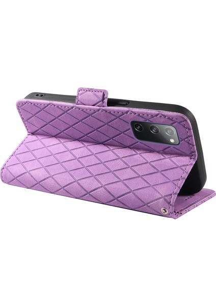 Samsung Galaxy S20 FE/S20 Fe 5G/S20 Fe 2022/S20 Lite Deri Kılıf Renklemli Rhombus Baskalı Stand Telefon Kapağı (Yurt Dışından) fırsatları