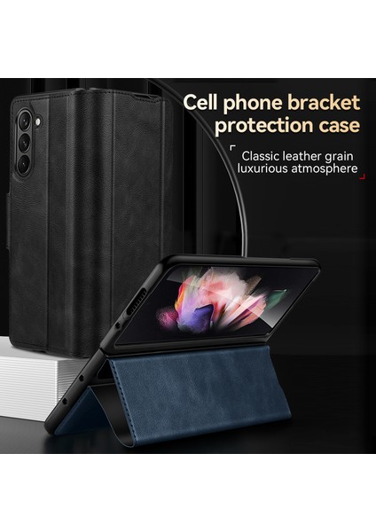 Samsung Galaxy Z Fold5 5g Pu Deri Koruyucu Kapak Anti-Drop Stand Telefon Kılıfı (Yurt Dışından)