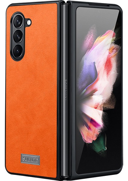 Samsung Galaxy Z Fold5 5g Pu Deri Kaplamalı Tpu+Pc Kılıf Önleyici Telefon Kapağı (Yurt Dışından)