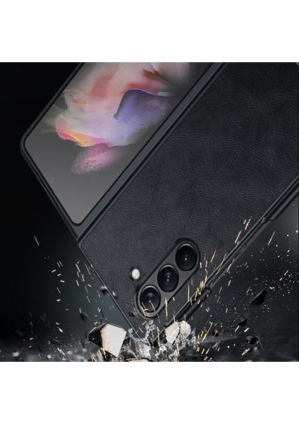 Samsung Galaxy Z Fold5 5g Pu Deri Kaplamalı Tpu+Pc Kılıf Önleyici Telefon Kapağı (Yurt Dışından) modelleri
