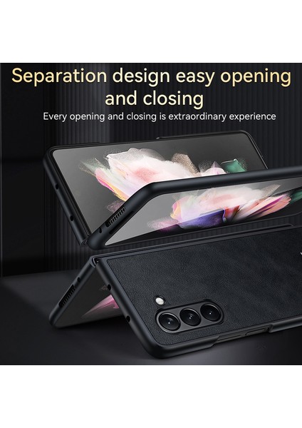Samsung Galaxy Z Fold5 5g Pu Deri Kaplamalı Tpu+Pc Kılıf Önleyici Telefon Kapağı (Yurt Dışından) fırsatları