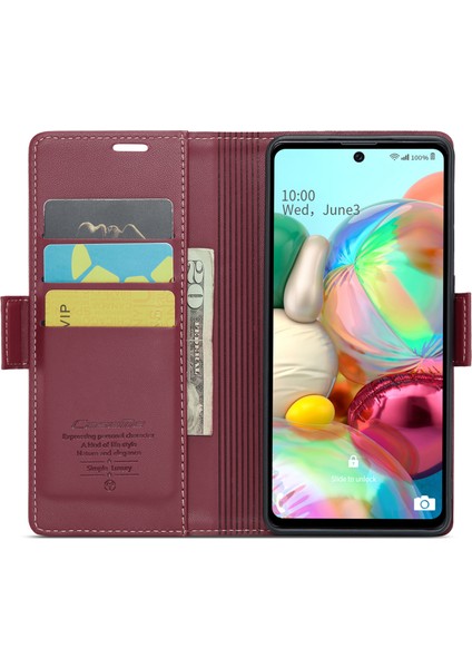 Samsung Galaxy A71 4g SM-A715 Pu Deri Stand Telefon Kılıfı Rfıd Engelleme Cüzdan Kapağı (Yurt Dışından) fiyatları