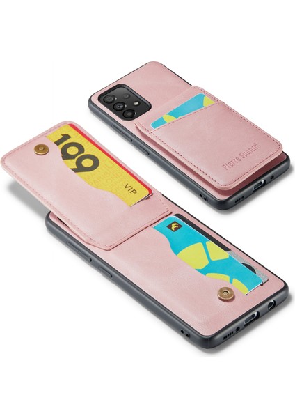 Samsung Galaxy A53 5g Rfıd Engelleme Kart Tutucu Kickstand Case Pu Deri+Tpu Telefon Kabuğu (Yurt Dışından)