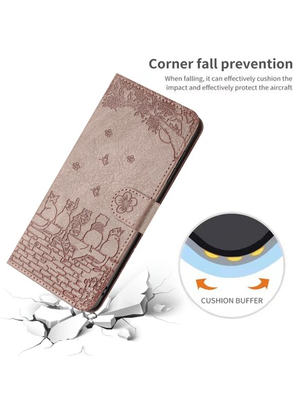 Duvar Kedileri Samsung Galaxy S23 Ultra, Pu Deri Stand Cüzdan Kapağı Kayış (Yurt Dışından)