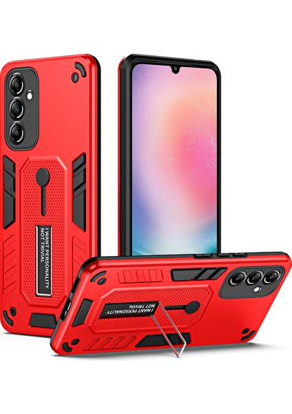 Samsung Galaxy A24 4g Gizli Kickstand Tpu+Pc Telefon Kılıfı Silikon Halka Kayışı ile Damla Koruma Kapağı (Yurt Dışından)