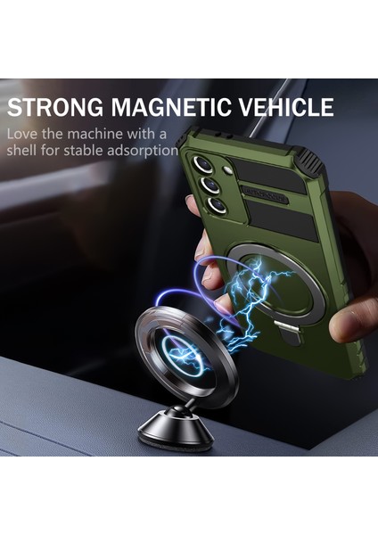 Samsung Galaxy S21 Plus 5g Manyetik Metal Yüzük Cep Telefon Kılıfı Pc+ Tpu Telefon Kickstand Cover (Yurt Dışından) fiyatları