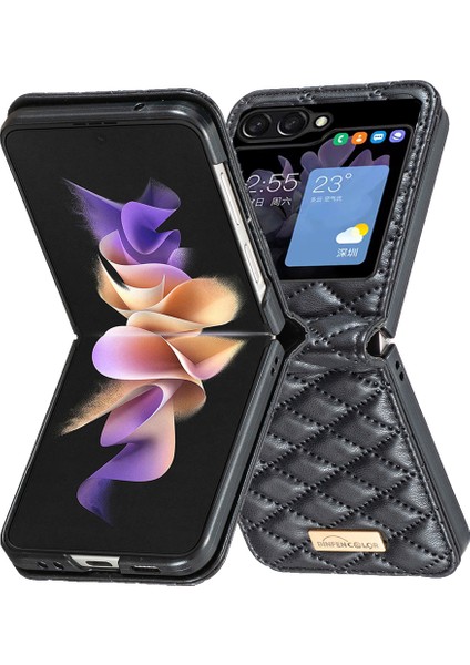 Samsung Galaxy Z Flip5 5g Pu Deri+Pc Kasa Telefon Kapağı (Yurt Dışından)