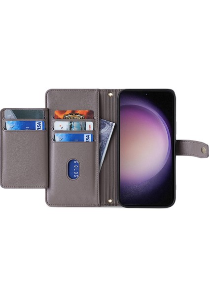 Samsung Galaxy M54 5G/F54 5g Folio Flip Stand Cüzdan Kılıfı Zipper Cep Pu Deri Telefon Kapağı (Yurt Dışından) fırsatları