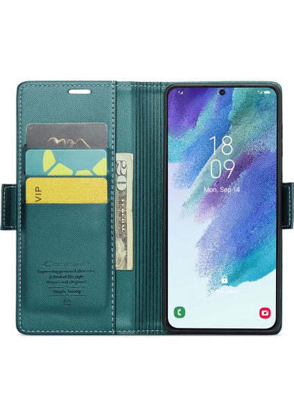 Samsung Galaxy S21 Fe 5g Pu Deri Cüzdan Telefon Kapağı Rfıd Engelleme Stand Kılıfı (Yurt Dışından) fiyatları