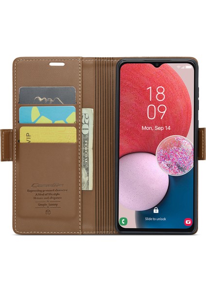 Samsung Galaxy A13 4G/5G/A04S 4G/A04 4G/M13 5g Cüzdan Kılıfı Rfıd Engelleme Deri Stand Telefon Kapağı (Yurt Dışından)