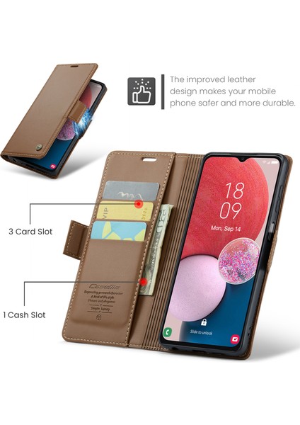 Samsung Galaxy A13 4G/5G/A04S 4G/A04 4G/M13 5g Cüzdan Kılıfı Rfıd Engelleme Deri Stand Telefon Kapağı (Yurt Dışından)