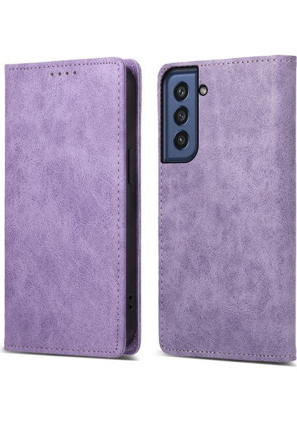 Samsung Galaxy S21 Fe 5g Pu Deri Iş Kılıfı Stand Rfıd Engelleme Cüzdan Telefon Kapağı (Yurt Dışından)
