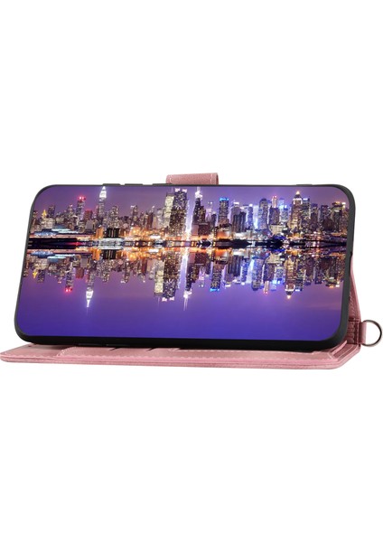 Samsung Galaxy M54 5G/F54 5g Cüzdan Telefon Kılıfı Çiçek Baskılı Strap ile Deri Touch Deri Kapak (Yurt Dışından) modelleri