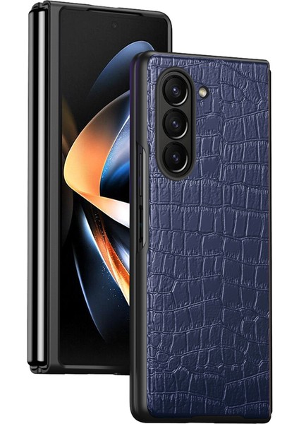 Samsung Galaxy Z Fold5 5g 5g Timsah Deri Katlanır Telefon Kılıfı Pu Deri Kaplamalı Pc Kapağı (Yurt Dışından)