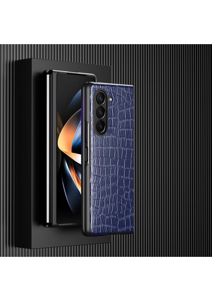 Samsung Galaxy Z Fold5 5g 5g Timsah Deri Katlanır Telefon Kılıfı Pu Deri Kaplamalı Pc Kapağı (Yurt Dışından)